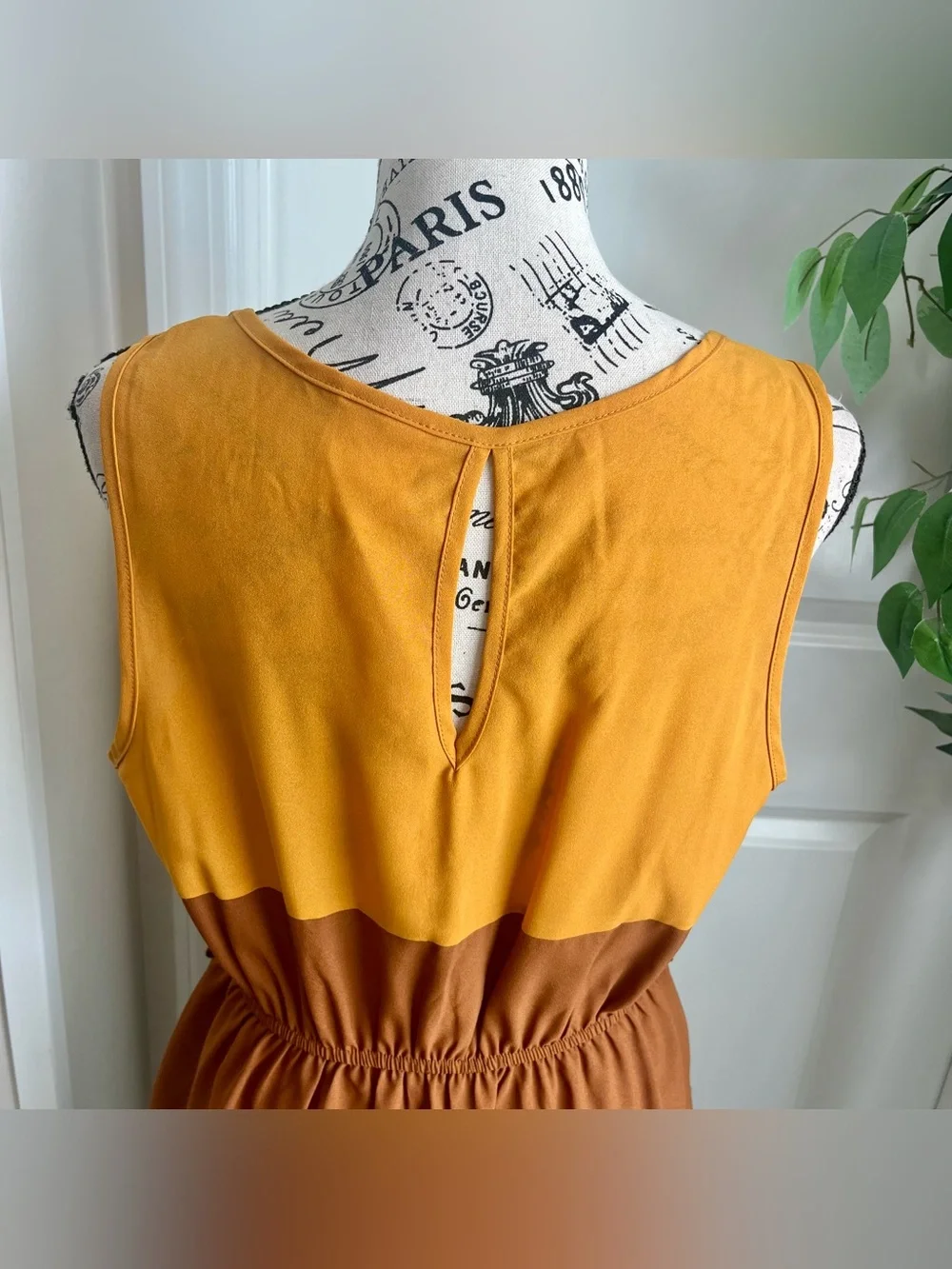 Jella Couture Colorblock Sleeveless Mini Dress Brown Sz L